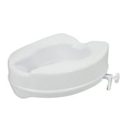 Raised Toilet Seat 300 Lbs Heavy Duty Elevated Toilet Seat with Tightening Clamps Raised Toilet Seats for Most Elongated Toilets (White, 4 Inches)